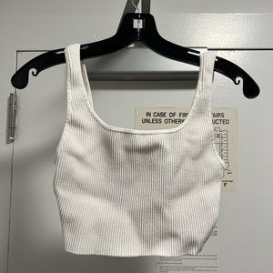 Sculpt knit square neck cropped tank